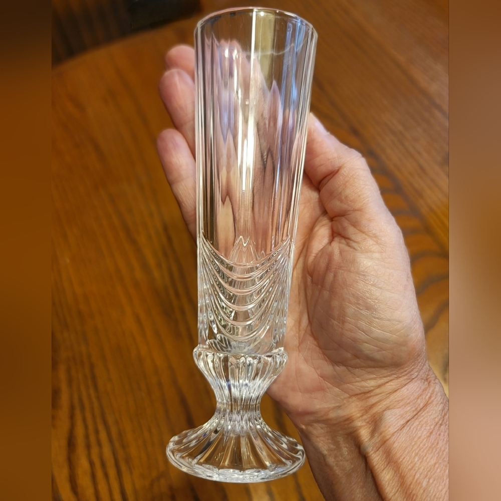 Vintage Swag Drape Fine Crystal Bud Vase